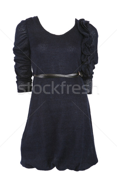 Blauw wol jurk gordel geïsoleerd witte Stockfoto © gsermek