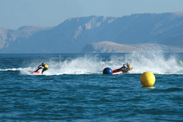 Dos hombres jet ski agua fondo verano Foto stock © gsermek