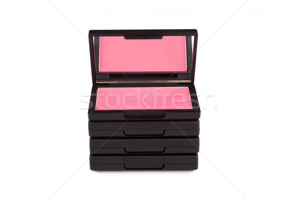 Pink blush on a pile of blush boxes isolated on white Stock photo © gsermek