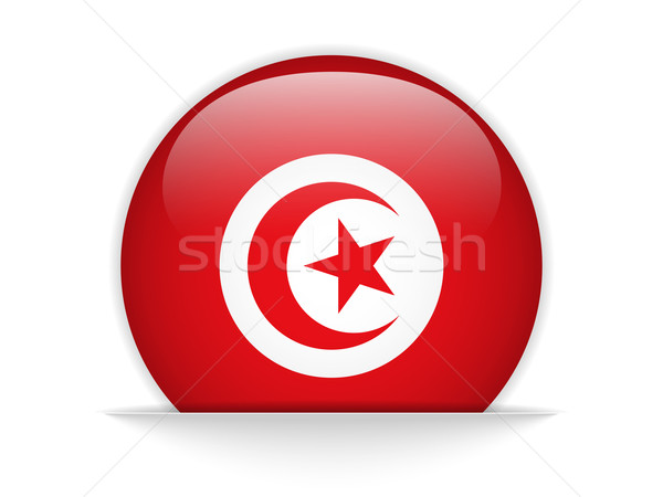 Tunesien Flagge glänzend Taste Vektor Glas Stock foto © gubh83