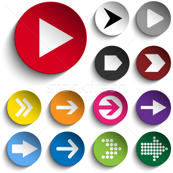 Set of Arrows on Colorful Buttons Stock photo © gubh83
