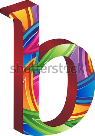 Stock photo: Colored alphabet with stripes and stars