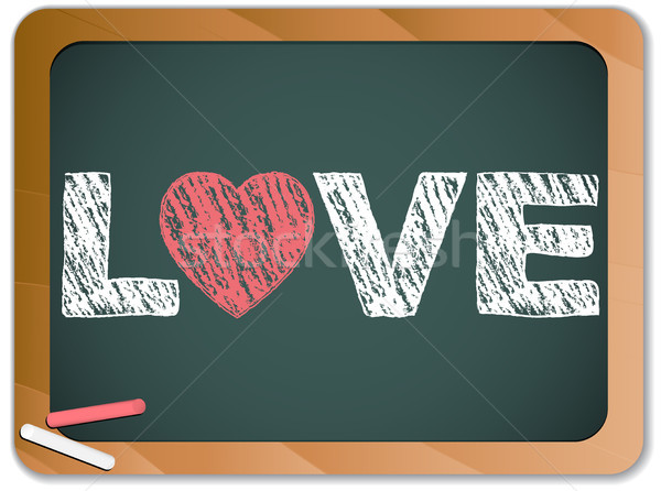 Blackboard with Love Heart Message written with Chalk Stock photo © gubh83
