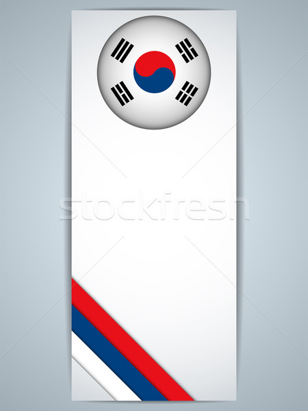 Foto stock: Coréia · do · Sul · país · conjunto · banners · vetor · negócio