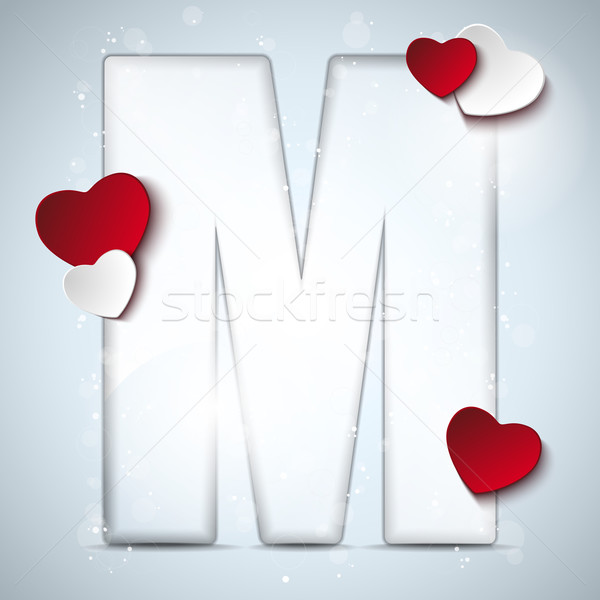 Alphabet Letters With Red Heart Valentine Day Stock photo © gubh83