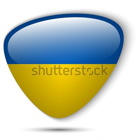 Stock photo: Ukraine Flag Glossy Button