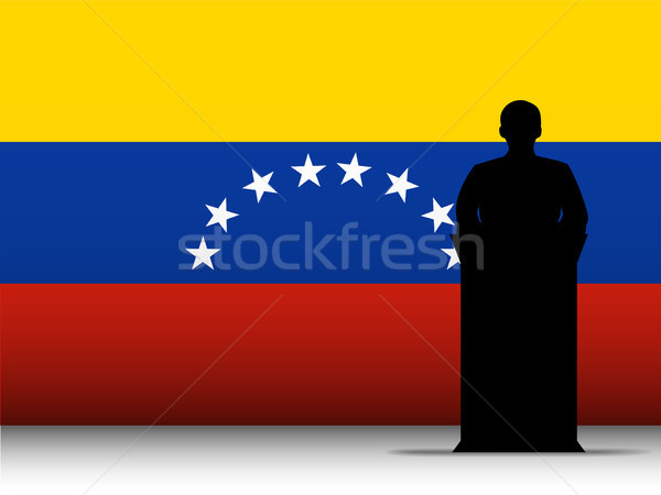 Venezuela Rede Silhouette Flagge Vektor Mann Stock foto © gubh83