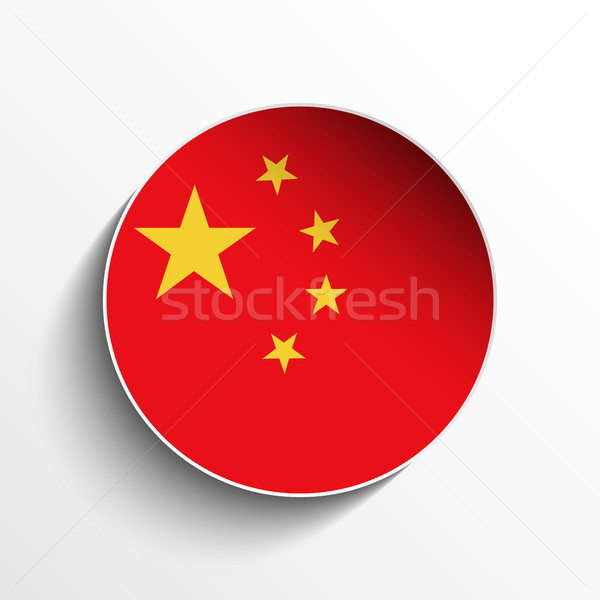 Сток-фото: Китай · флаг · бумаги · круга · тень · кнопки