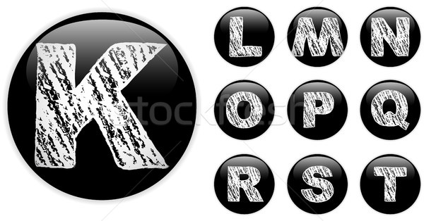 Alphabet Chalk Letters in shiny Black Buttons Stock photo © gubh83