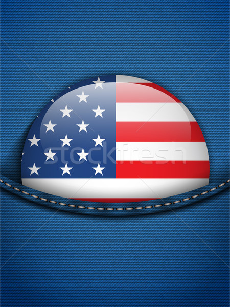 Stok fotoğraf: Amerika · Birleşik · Devletleri · bayrak · düğme · kot · cep · vektör