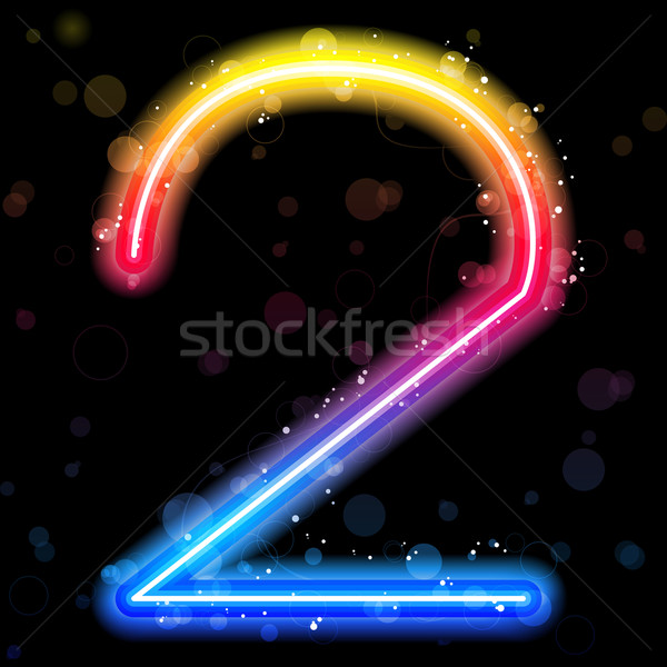 Number Rainbow Lights  Glitter with Sparkles Stock photo © gubh83