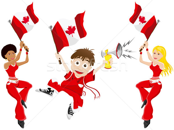 Canada Sport Fan with Flag and Horn Stock photo © gubh83