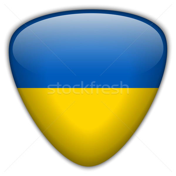 Ukraine Flagge glänzend Taste Vektor Design Stock foto © gubh83