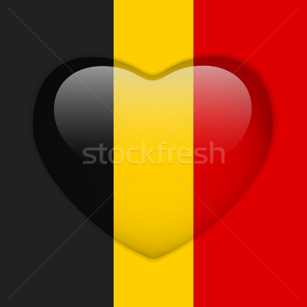 België vlag hart glanzend knop vector Stockfoto © gubh83