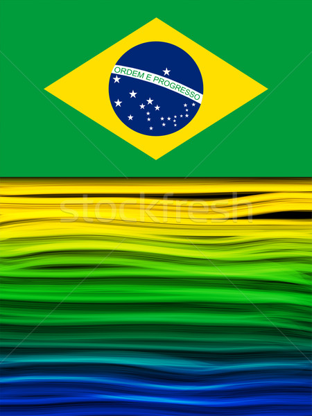 Brazil Flag Wave Yellow Green Blue Background Stock photo © gubh83