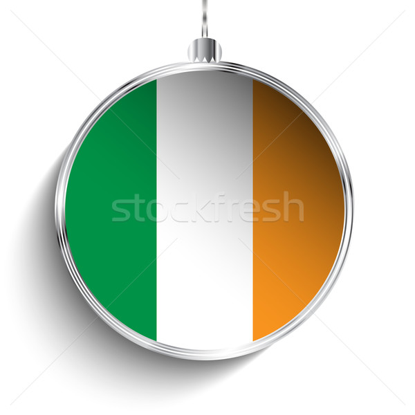 Foto stock: Alegre · Navidad · plata · pelota · bandera · Irlanda