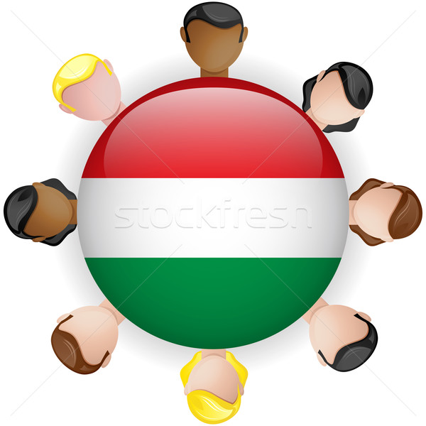 Ungheria bandiera pulsante lavoro di squadra persone gruppo Foto d'archivio © gubh83
