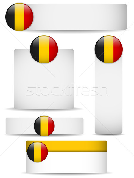 Сток-фото: Бельгия · стране · набор · Баннеры · вектора · бизнеса