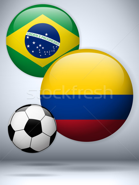 Brazil versus Colombia Flag Soccer Game Stock photo © gubh83
