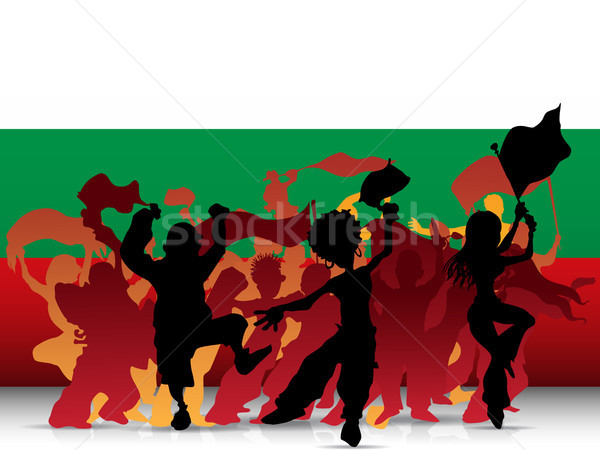 Bulgária esportes ventilador multidão bandeira vetor Foto stock © gubh83