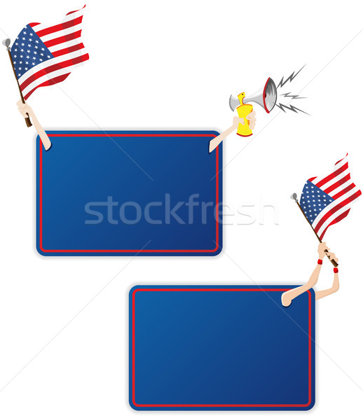 Stock photo: USA Sport Message Frame with Flag. Set of Two