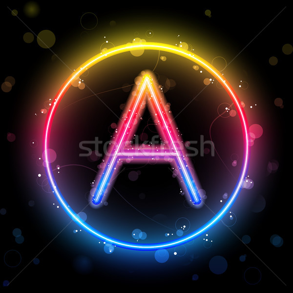 Alfabeto arco-íris luzes círculo botão vetor Foto stock © gubh83