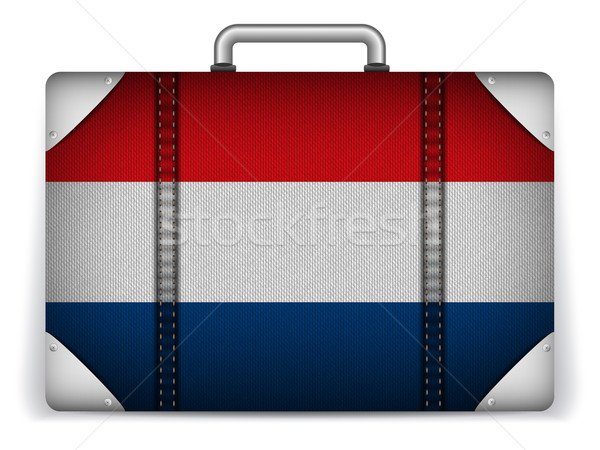 Netherlands Travel Luggage with Flag for Vacation Stock photo © gubh83