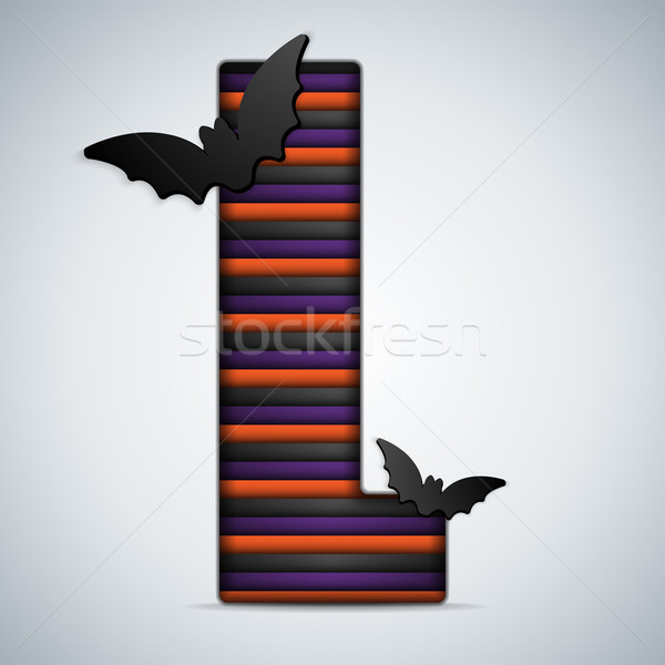 Halloween bat alfabe harfler şerit siyah Stok fotoğraf © gubh83