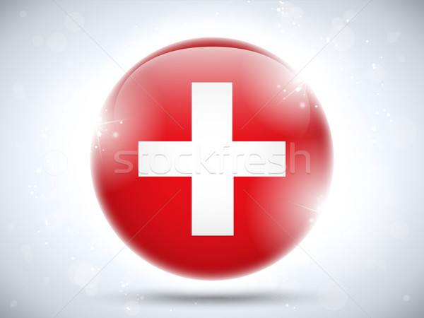 Stok fotoğraf: İsviçre · bayrak · parlak · düğme · vektör · cam