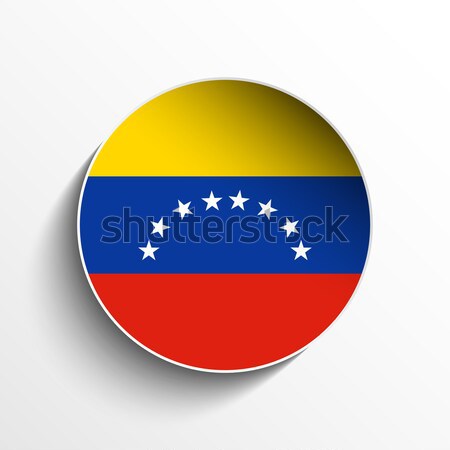 Stockfoto: Venezuela · vlag · papier · cirkel · schaduw · knop