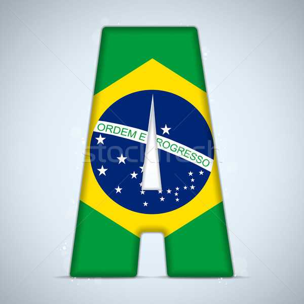 Stock foto: Brasilien · Flagge · Alphabet · Briefe · Worte · Vektor