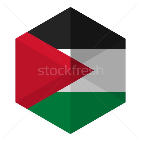 Palestine Flag Hexagon Flat Icon Button Stock photo © gubh83