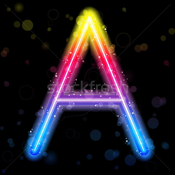 Alfabeto arco-íris luzes brilho vetor festa Foto stock © gubh83