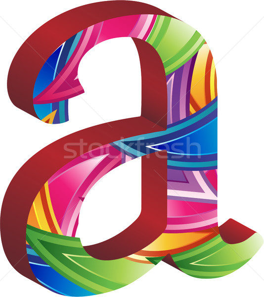 Colored alphabet with spikes and leaves Stock photo © gubh83