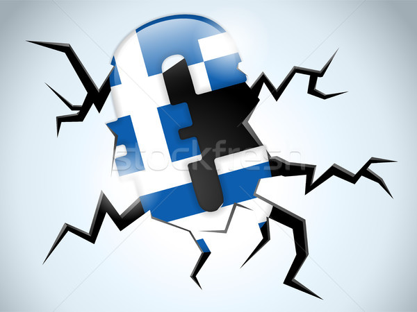 Euro pénz válság Görögország zászló törés Stock fotó © gubh83