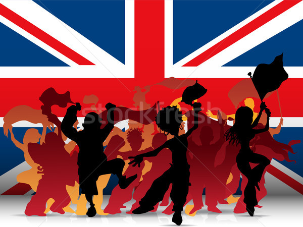 UK Sport Fan Crowd with Flag Stock photo © gubh83