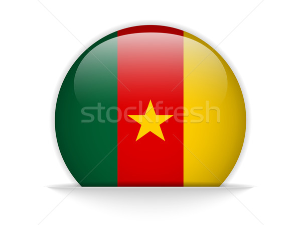 Camarões bandeira botão vetor vidro Foto stock © gubh83