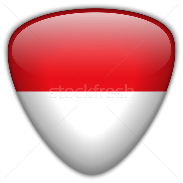 Monaco banderą przycisk wektora szkła Zdjęcia stock © gubh83