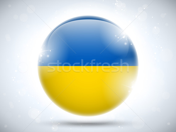 Ukraine Flag Glossy Button Stock photo © gubh83