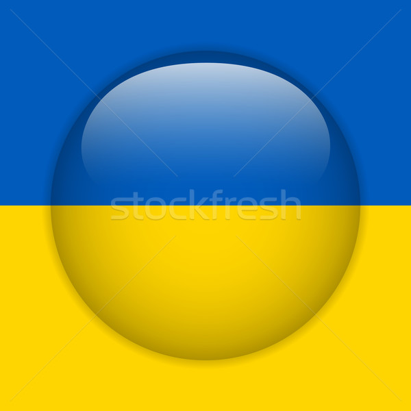 Foto stock: Ucrânia · bandeira · botão · vetor · vidro