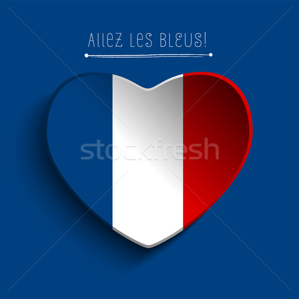 France Flag Heart Paper Sticker Stock photo © gubh83