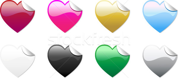 Colored Hearts Stickers Stock photo © gubh83