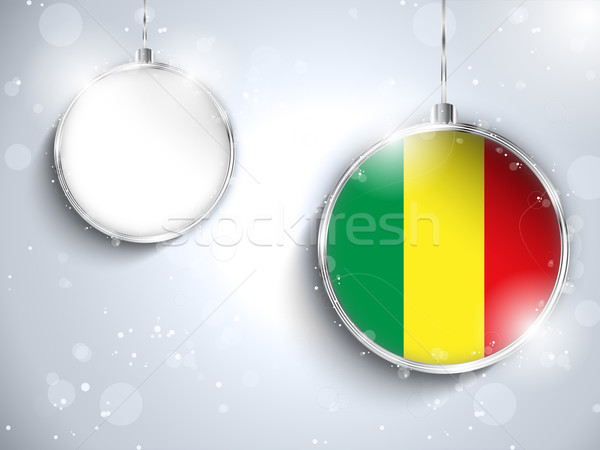 Merry Christmas Silver Ball with Flag Mali Stock photo © gubh83