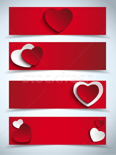 [[stock_photo]]: Saint · valentin · quatre · web · bannières · vecteur