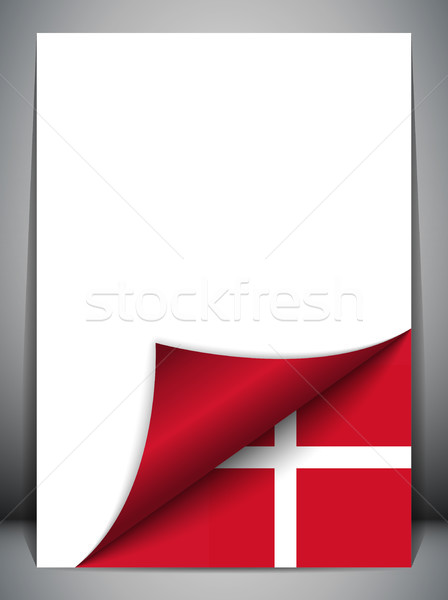 Denmark Country Flag Turning Page Stock photo © gubh83