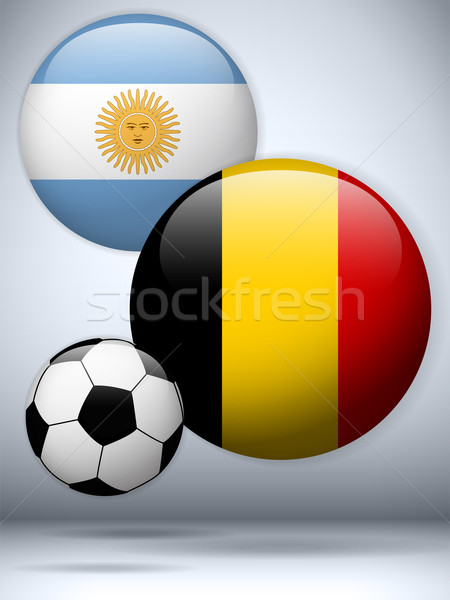 Argentinië België vlag voetbal spel vector Stockfoto © gubh83