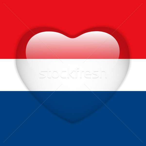 Netherlands Flag Heart Glossy Button Stock photo © gubh83