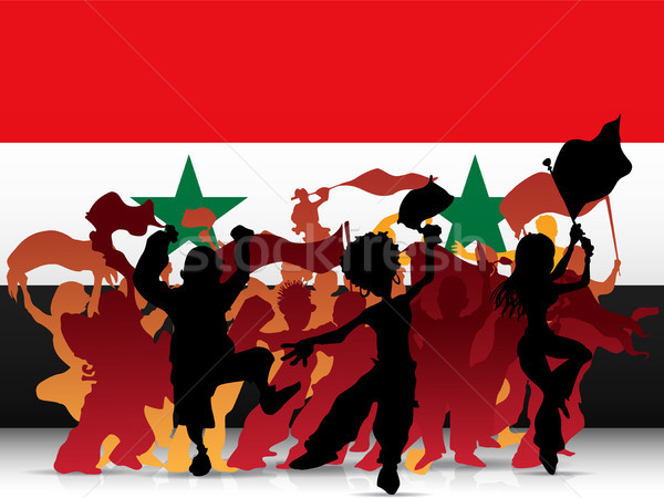 Syria Sport Fan Crowd with Flag Stock photo © gubh83