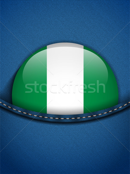 Zdjęcia stock: Nigeria · banderą · przycisk · dżinsy · kieszeni · wektora