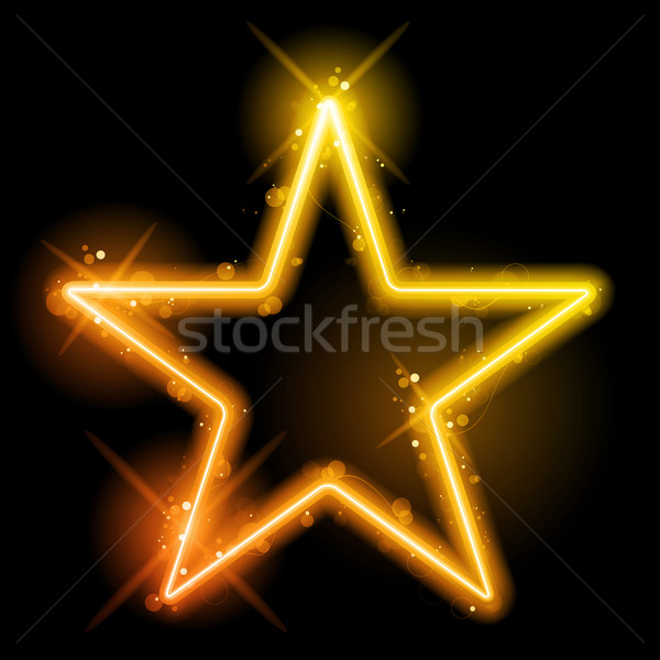 Glowing Neon Yellow Orange Star Stock photo © gubh83